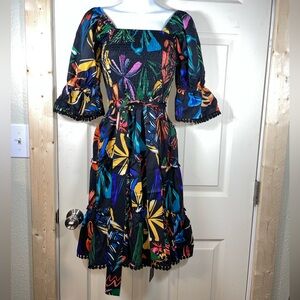 Colorful Floral Midi Kaimilan‎ Dress